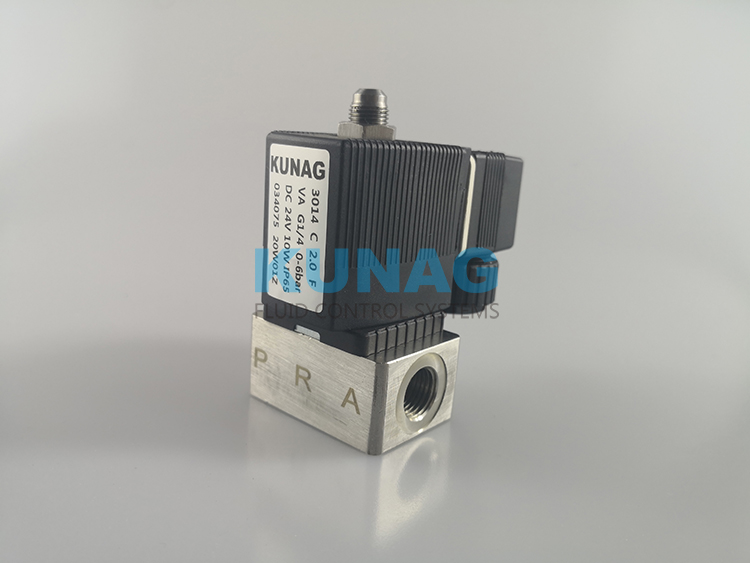 G1/4接口三通电磁阀 2分 不锈钢阀体3014型