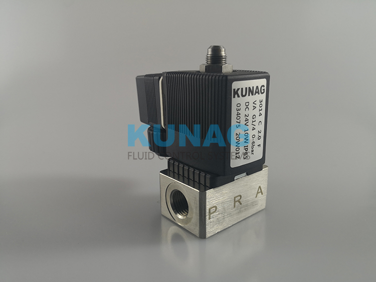 G1/4接口三通电磁阀 2分 不锈钢阀体3014型