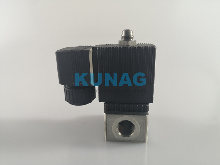 G1/4接口三通电磁阀 2分 不锈钢阀体3014型